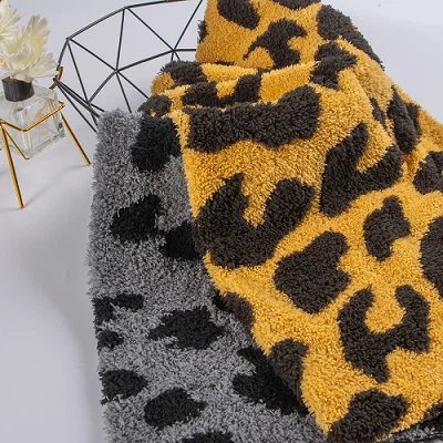 Тканина шерпа з леопардовим принтом