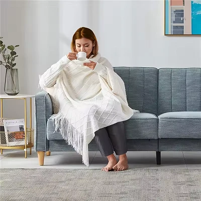 100%Acrylic Knitted Couch Throw Blanket