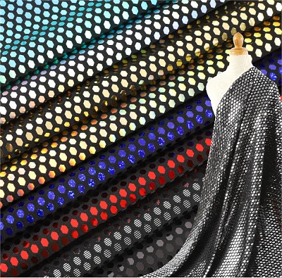 Sequins Mesh Fabric For Wedding Dress